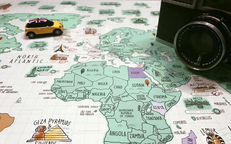 World Scratch Travel Map takes you to travel around the World