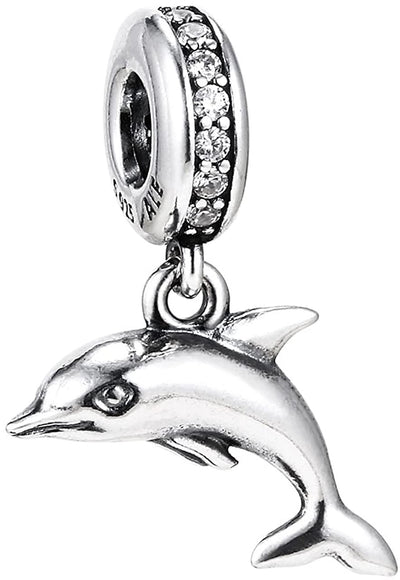 Pandora Dolphin silver dangle with cubic zirconia #791541CZ