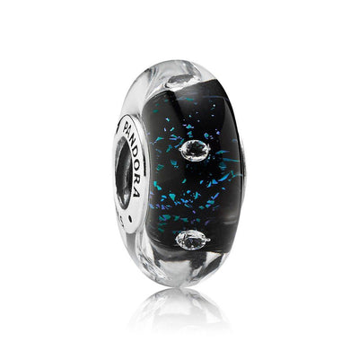 Pandora Midnight Blue Fizzle Murano Charm #791627CZ