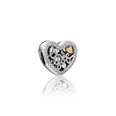 Pandora Openwork Love You Heart Charm #792037CZ