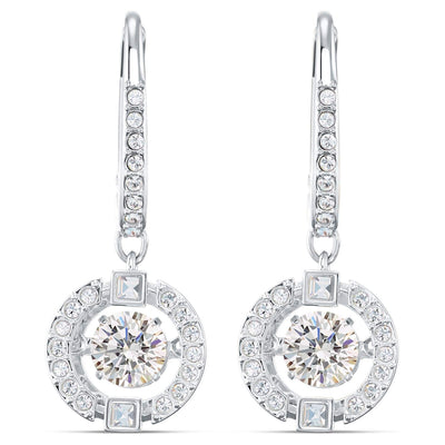 SWAROVSKI Sparkling Dance Round Earrings - White #5504652